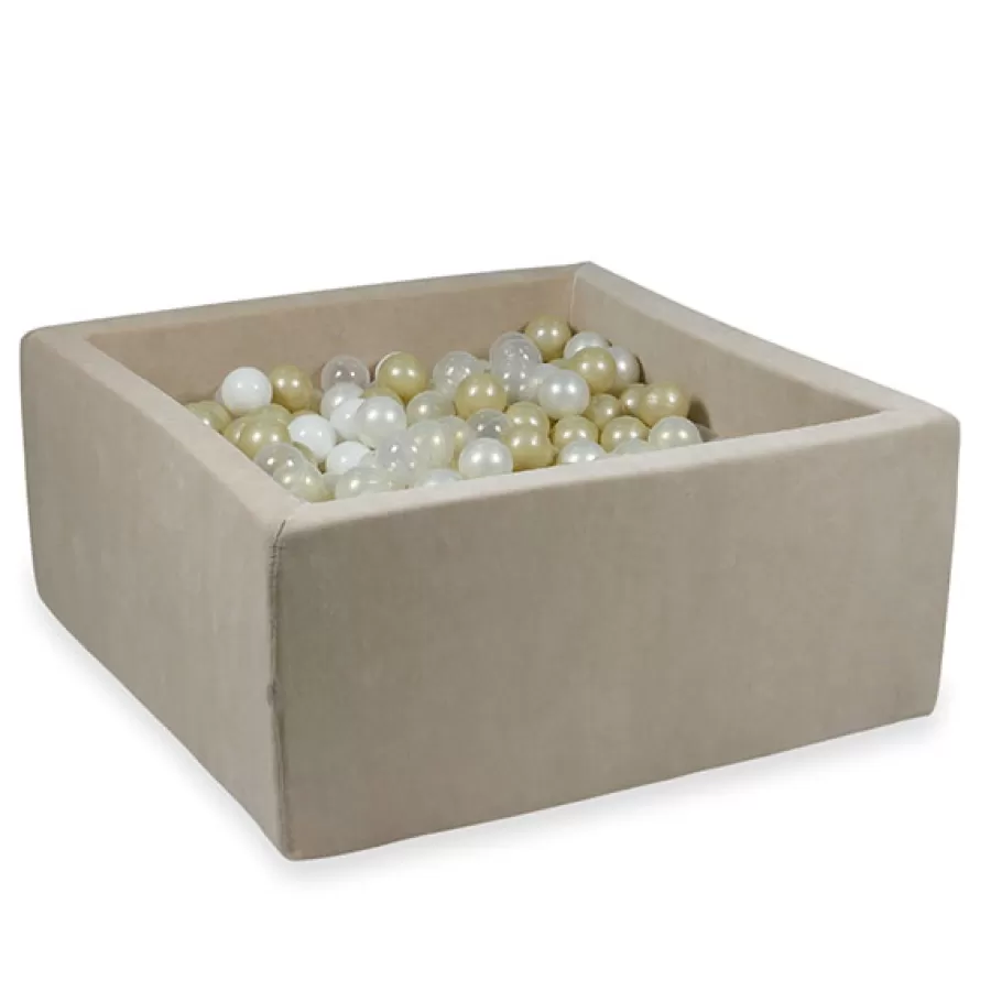 Fashion Ballenbad Velvet Beige 90X90X40 +Ballen - Ballenbad