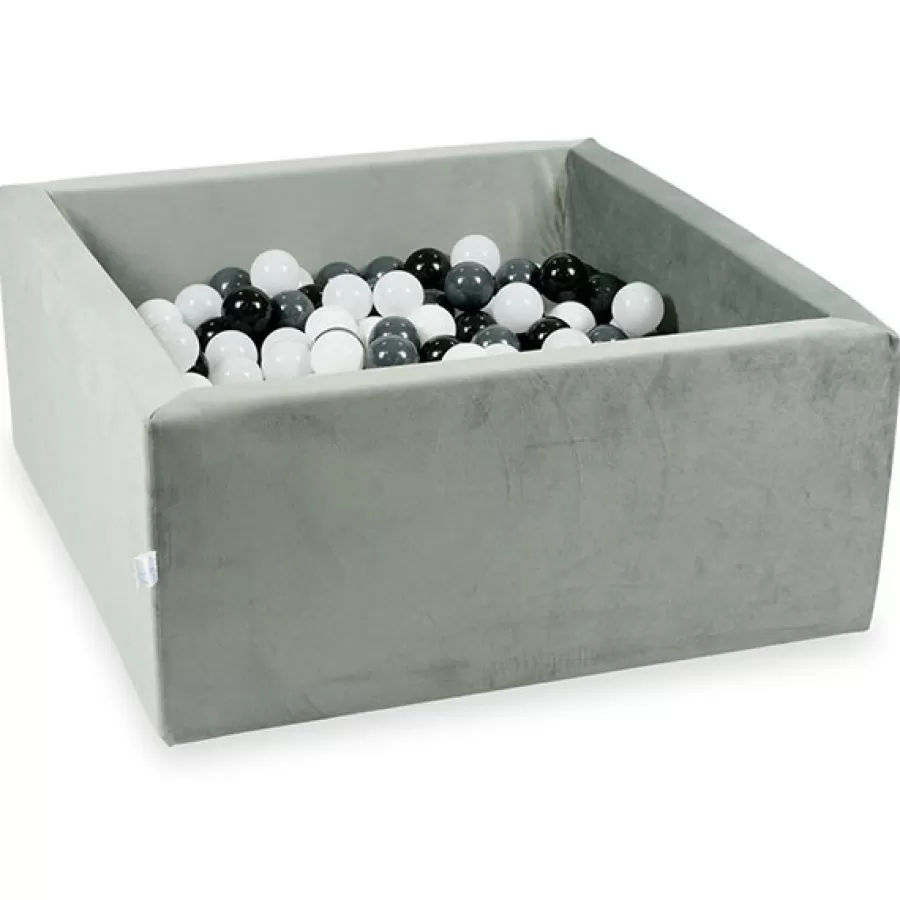 Hot Ballenbad Velvet Grey 90X90X40 Incl. Ballen - Ballenbad