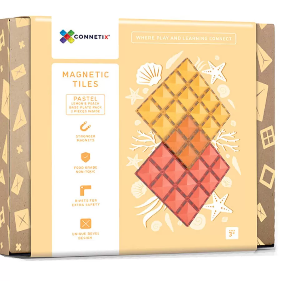 Sale 2 Piece Base Plate Lemon & Peach Pack Magneetblokken Constructie Speelgoed