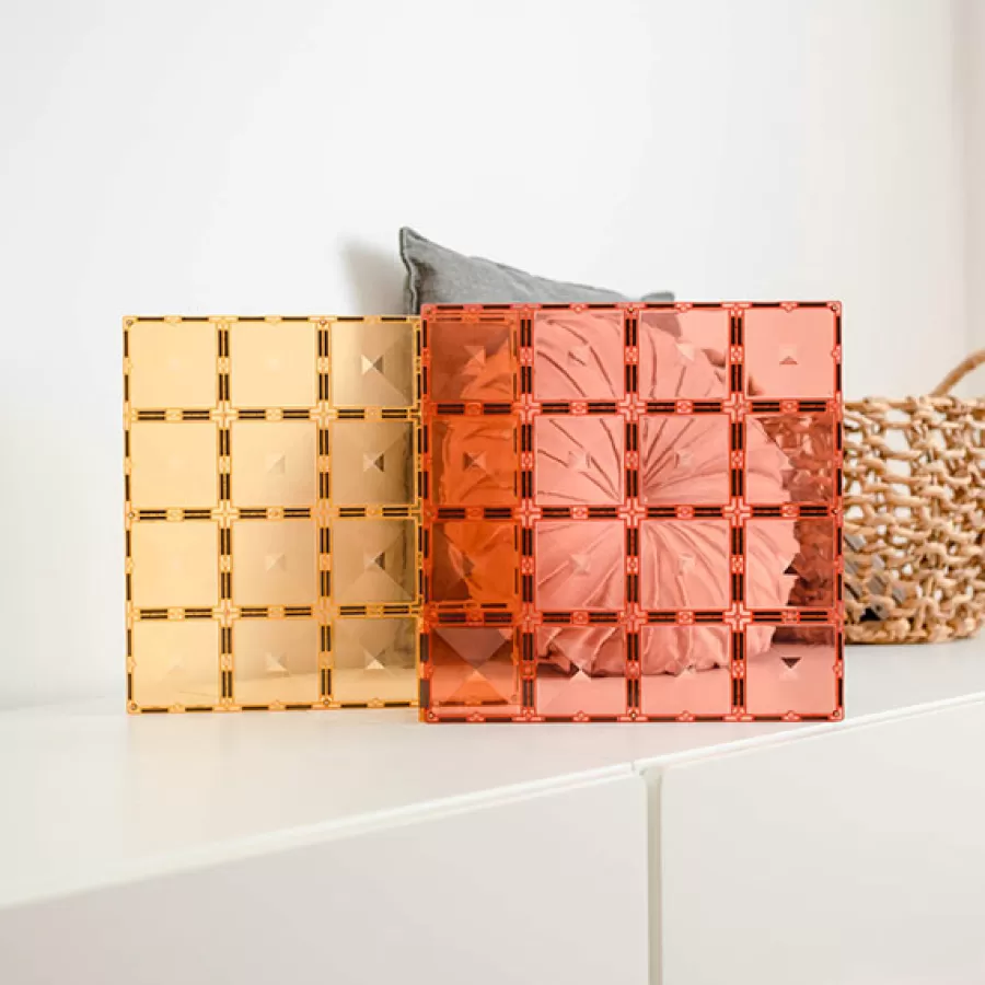 Sale 2 Piece Base Plate Lemon & Peach Pack Magneetblokken Constructie Speelgoed