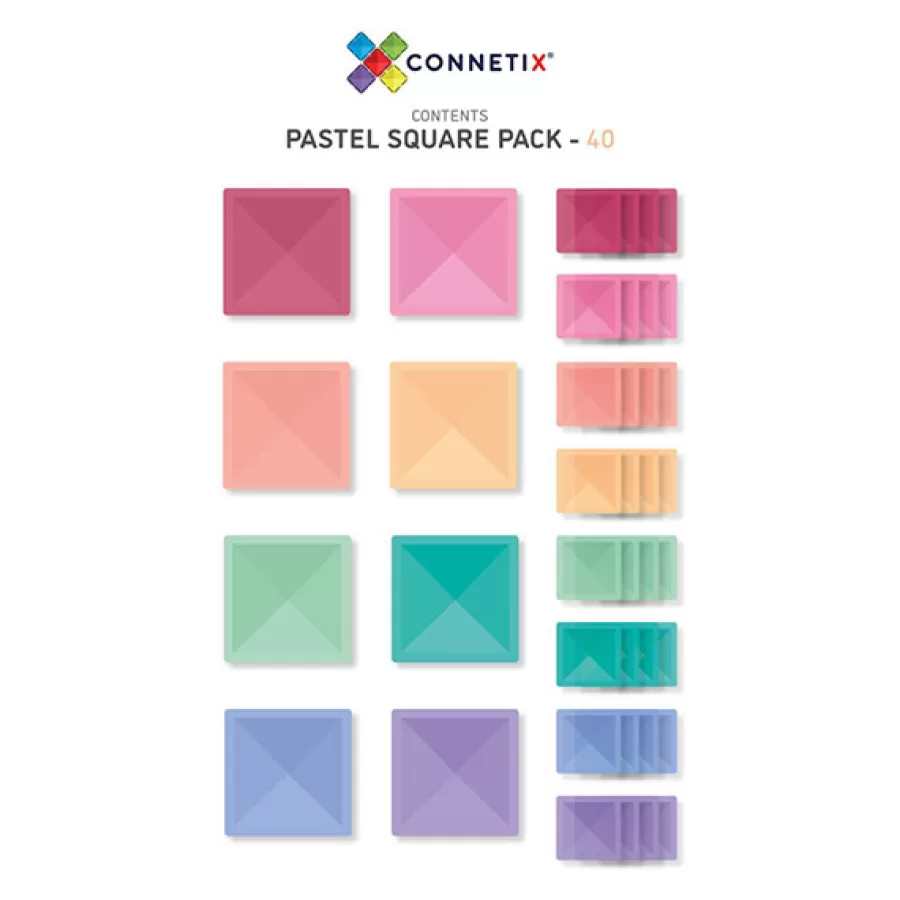 Store 40 Piece Pastel Square Pack Magneetblokken Constructie Speelgoed