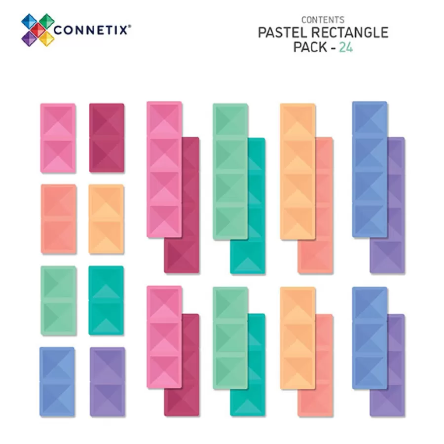 Best Sale Pastel Rectangle Pack 24 Pc Magneetblokken Constructie Speelgoed