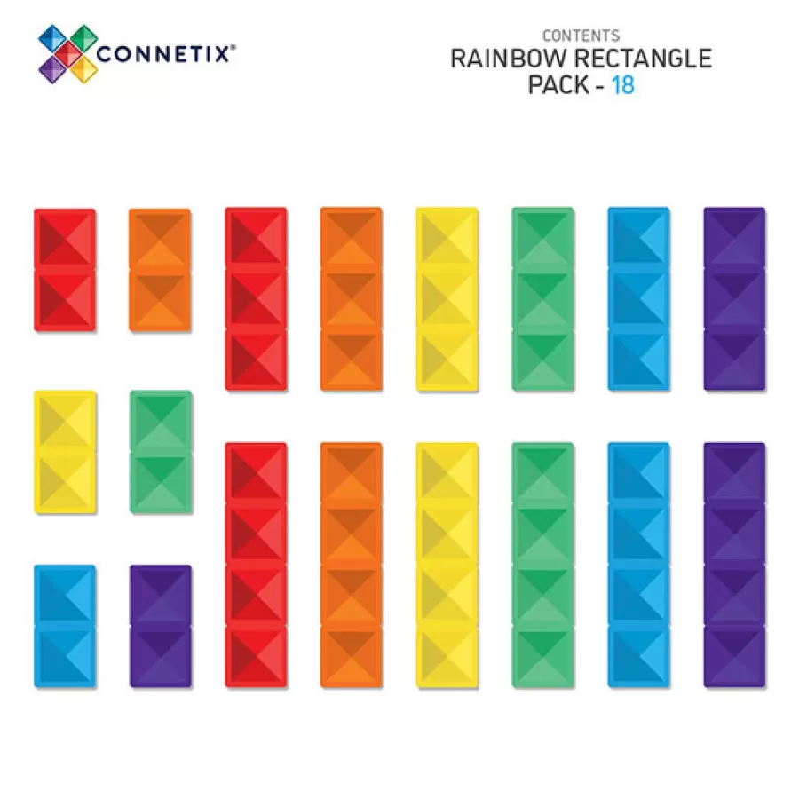 Discount Rainbow Rectangle Pack 18 Pc Magneetblokken Constructie Speelgoed