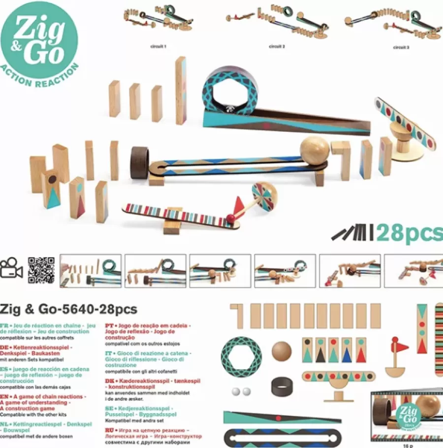 Best Zig & Go Kettingreactie Spel 28St Constructie Speelgoed