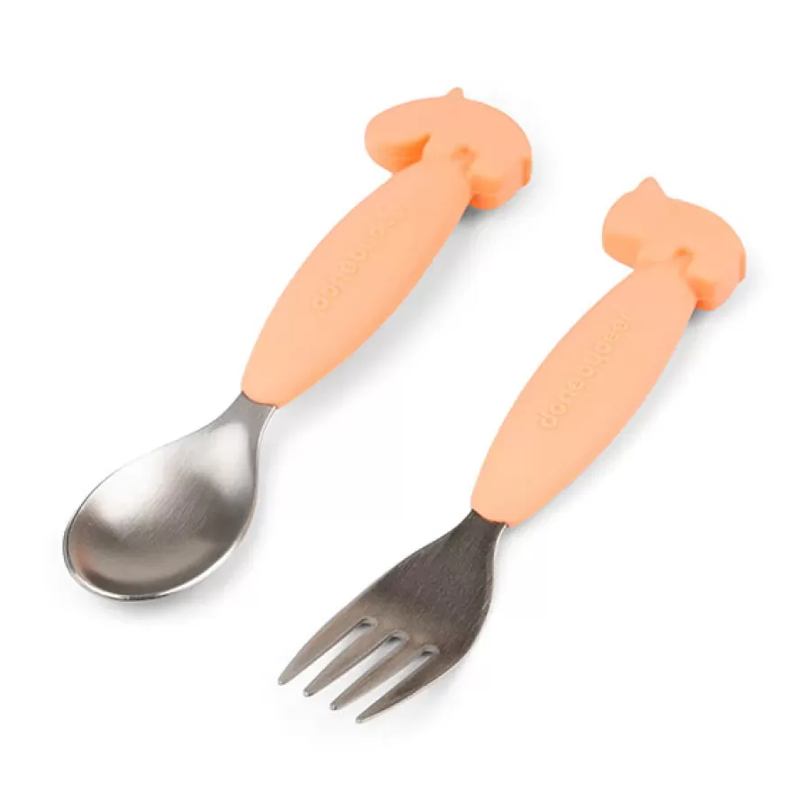 Best Easy Grip Lepel En Vork Deer Friends Coral Kinderbestek