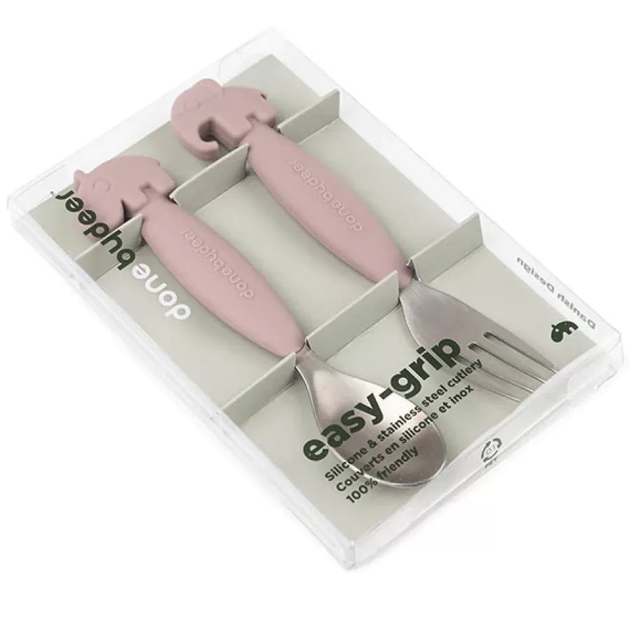 Outlet Easy Grip Lepel En Vork Deer Friends Powder Kinderbestek