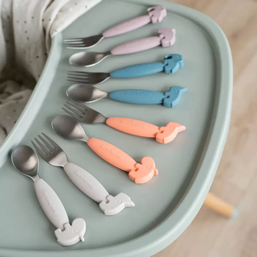 Best Easy Grip Lepel En Vork Deer Friends Sand Kinderbestek