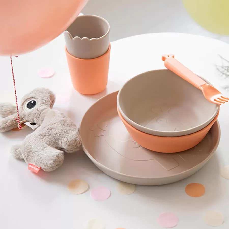 Store Kiddish Lepels Set - Lalee Sand/Coral Kinderbestek