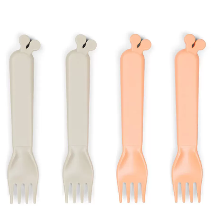 Fashion Kiddish Vorken Set - Raffi Sand/Coral Kinderbestek