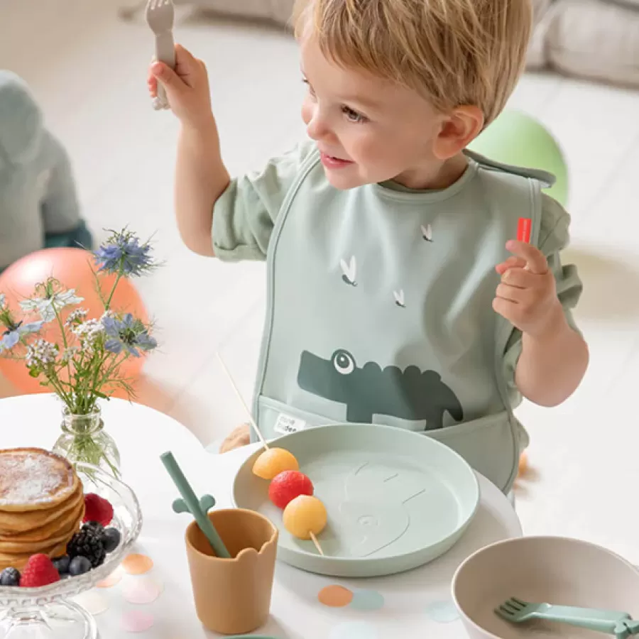 Fashion Kiddish Vorken Set - Raffi Sand/Coral Kinderbestek