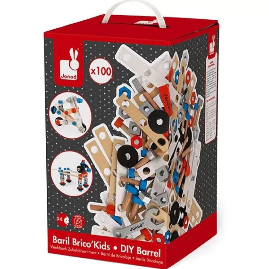 Fashion Janod - Brico Kids - Constructie Speelgoed - Diy Ton 100St +3Jr Educatief Speelgoed