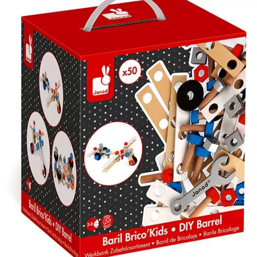 Online Janod - Brico Kids - Constructie Speelgoed - Diy Ton 50St +3Jr Constructie Speelgoed