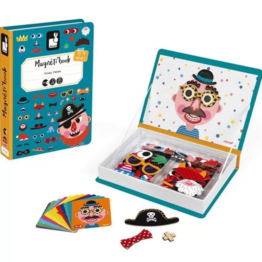 Shop Janod - Magneetboek Gekke Gezichten Jongens - 82St 3-8Jr Legpuzzels