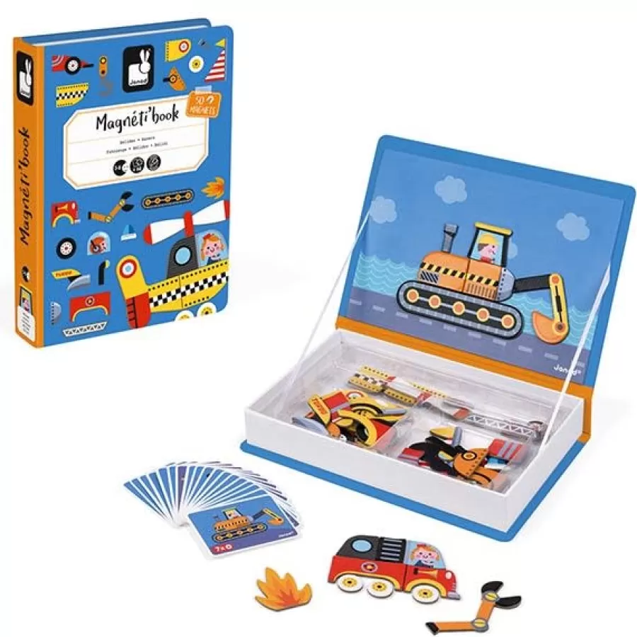 Discount Janod - Magneetboek Racers Voertuigen - 68St 3-8Jr Legpuzzels