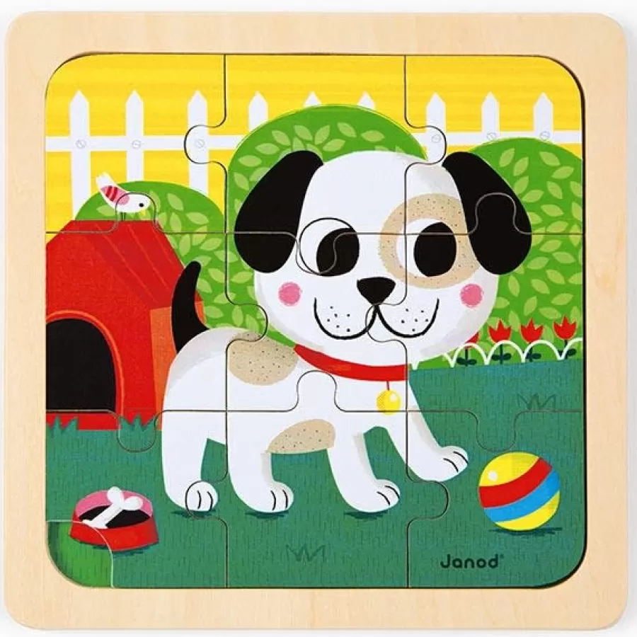 Store Janod - Puzzel Hond Titus +18M - 9 Stks Legpuzzels