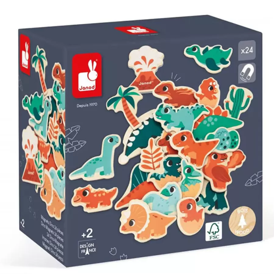 Store Janod Magneten Dino 24 St Legpuzzels