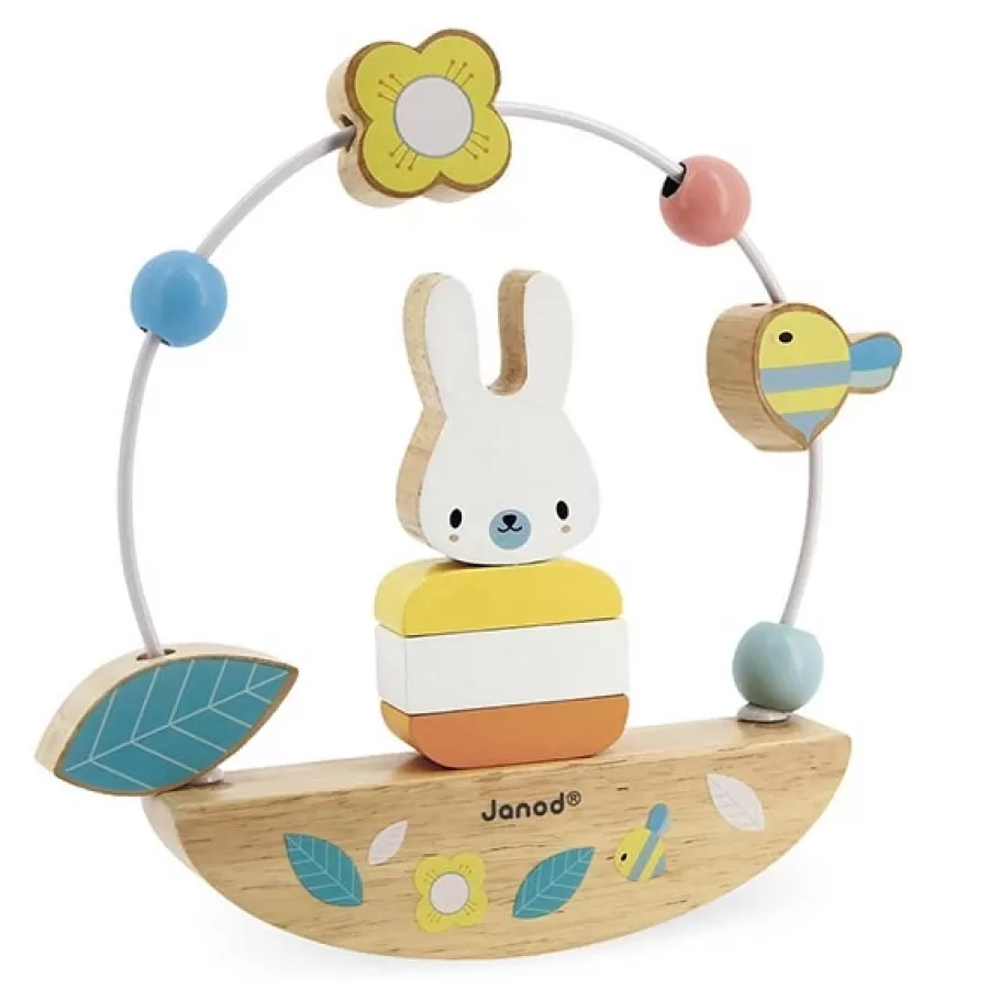 Shop Janod Pure Kralenframe Rocking Rabbit Houten Speelgoed