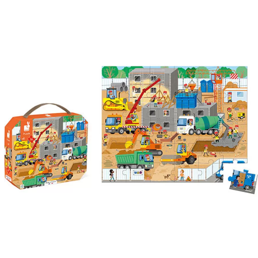 Best Sale Janod Puzzel Bouwplaats 36 Stukjes Legpuzzels