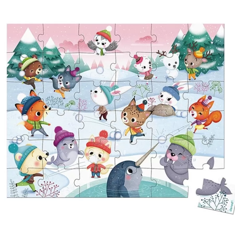 Discount Janod Puzzel Sneeuwfeest 36St +4Jr Legpuzzels