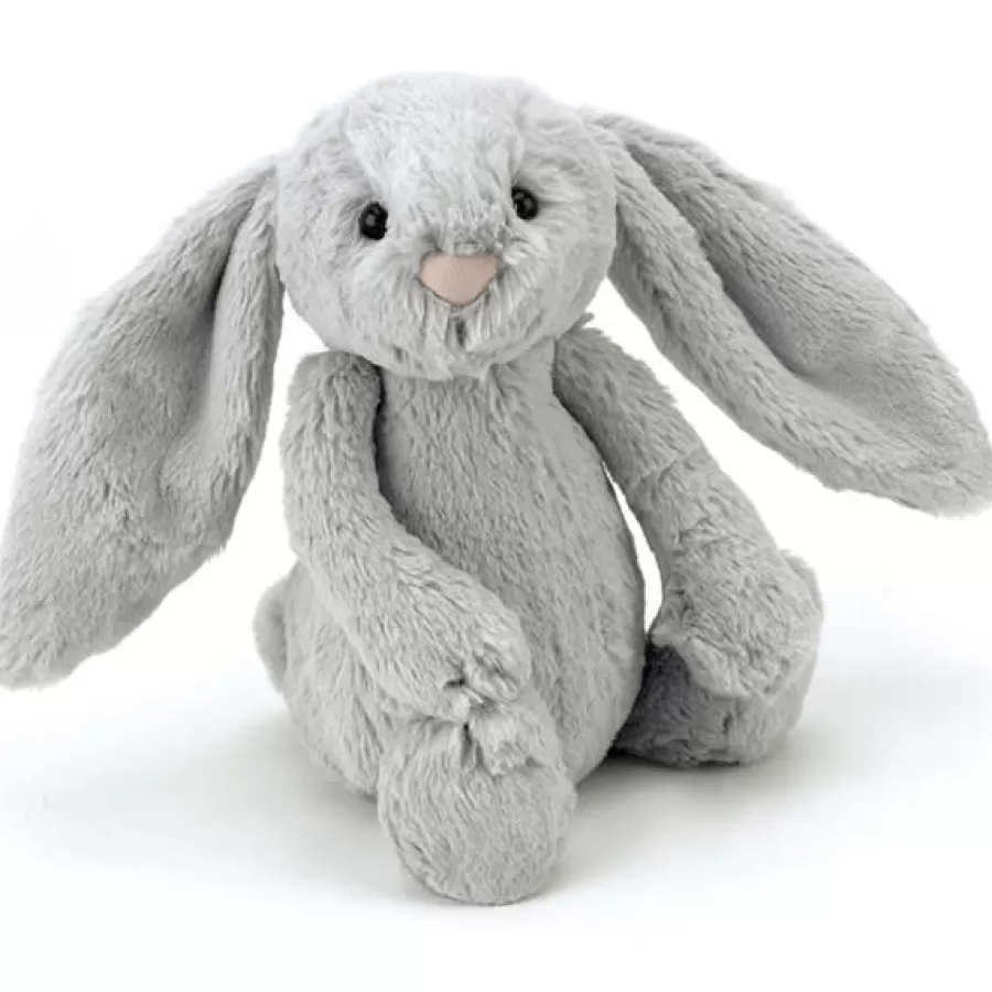 Clearance Knuffel Konijn Bashful Bunny - Medium Grijs Grote Knuffeldieren