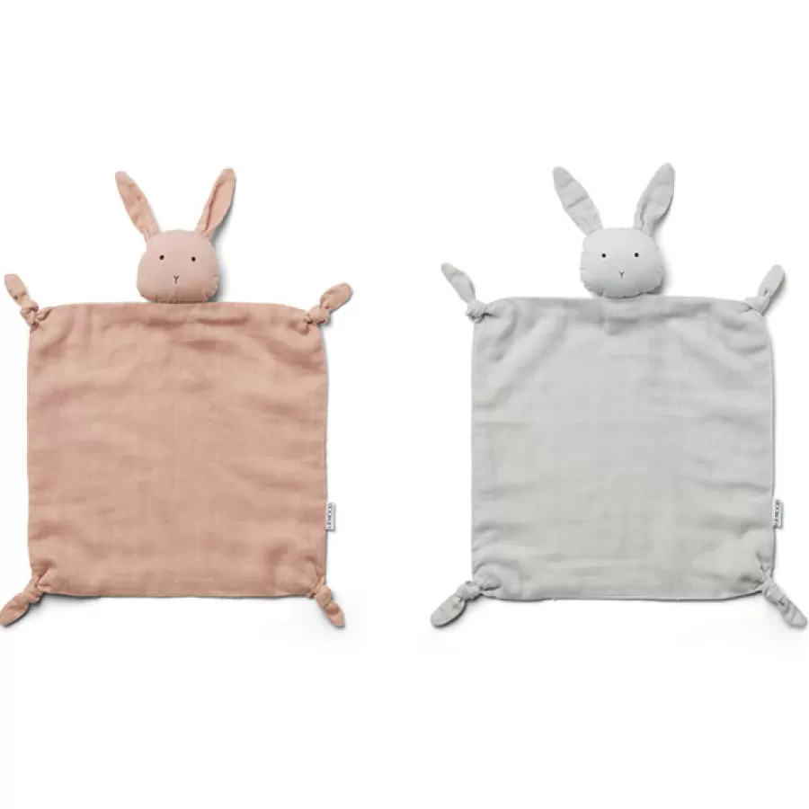 Best Sale Agnete Knuffeldoekje Rabbit Rose/Dumbo Grey 2Pack Knuffeldoekje - Doudou