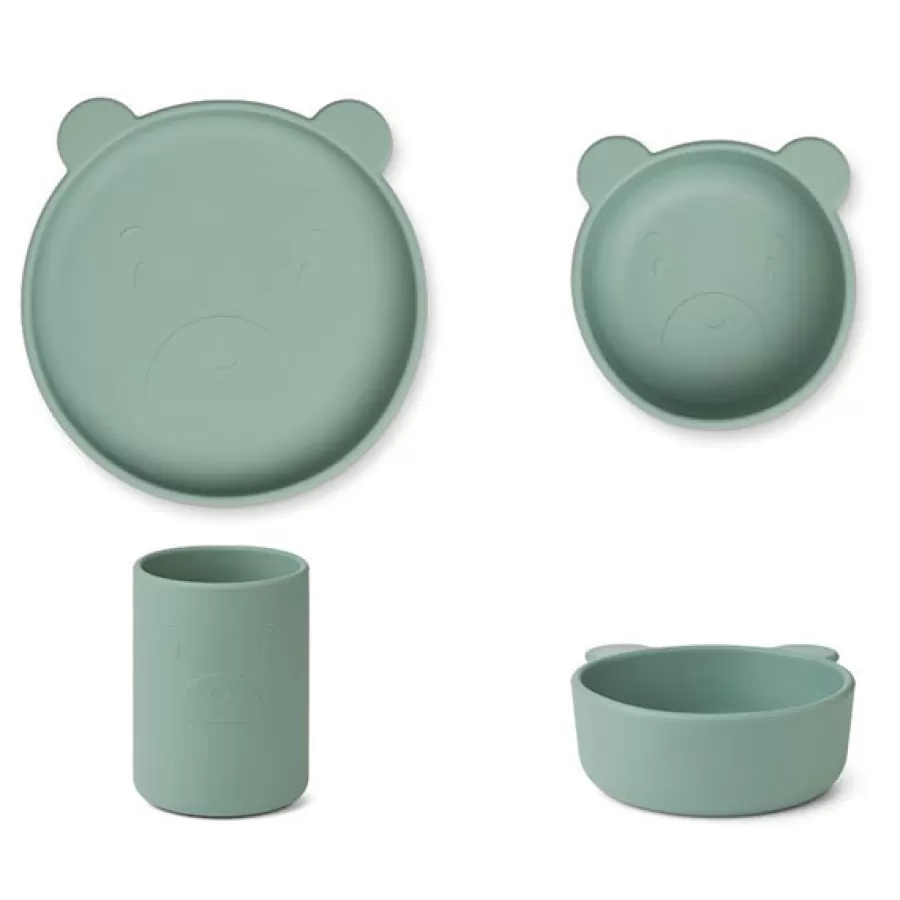 Online Cyrus Silicone Servies Mr Bear Peppermint Kinderservies