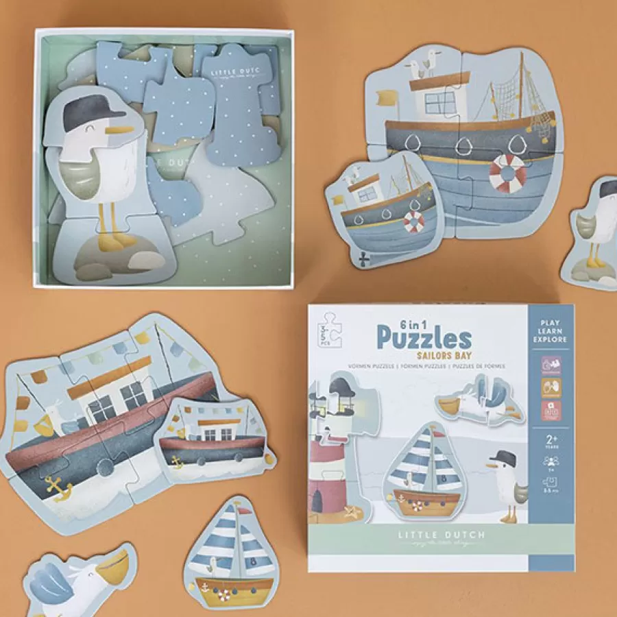 Cheap 6 In 1 Vormen Puzzels Sailors Bay Legpuzzels