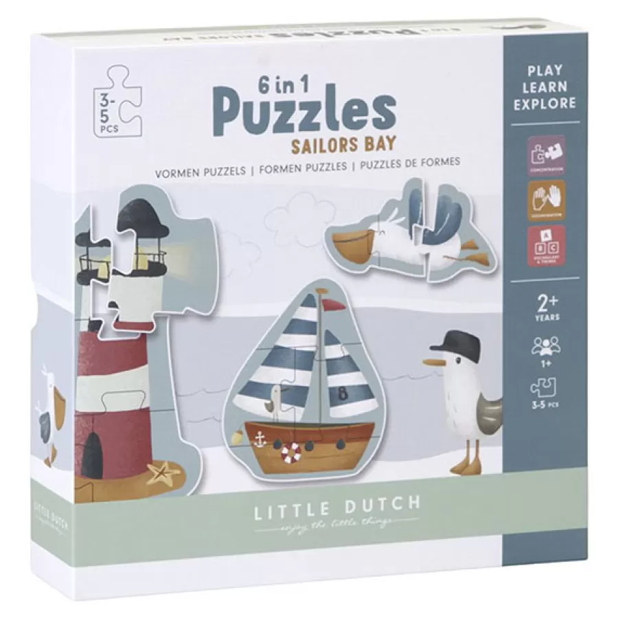 Cheap 6 In 1 Vormen Puzzels Sailors Bay Legpuzzels