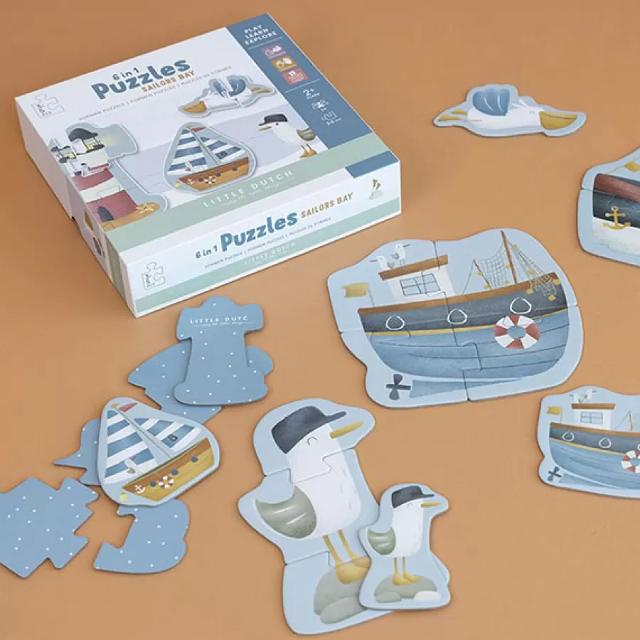 Cheap 6 In 1 Vormen Puzzels Sailors Bay Legpuzzels