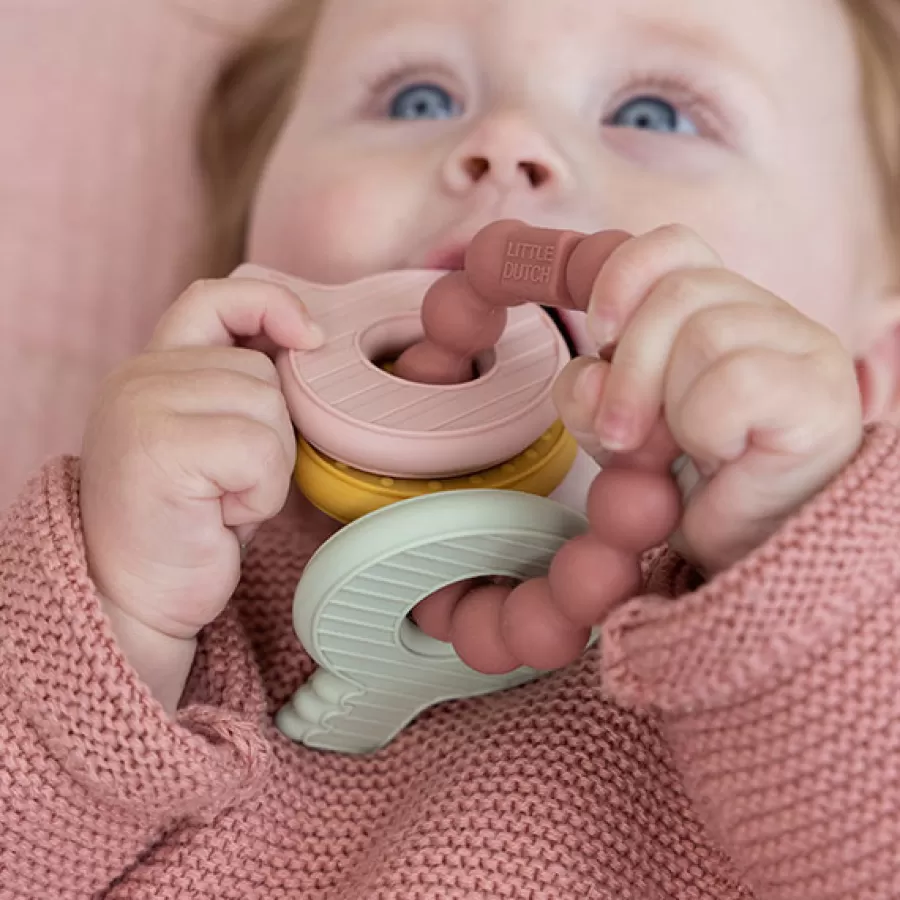 Store Bijtring Bijtspeeltje Sleutelbos Pink Bijtringen