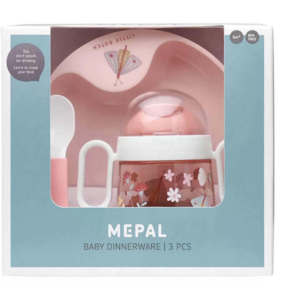 Clearance Mepal Set Babyservies 3-Delig Flowers & Butterflies Kinderservies