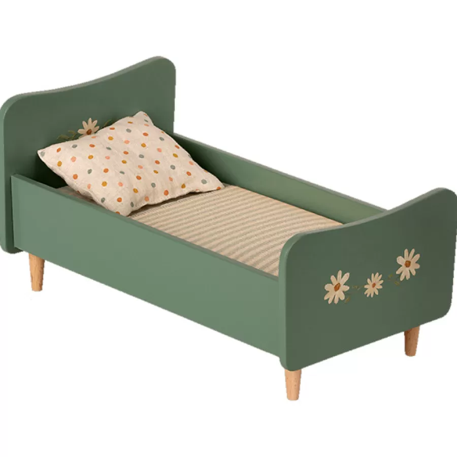 Flash Sale Houten Bed Mini - Mint Blue 26Cm Poppenhuis Meubeltjes