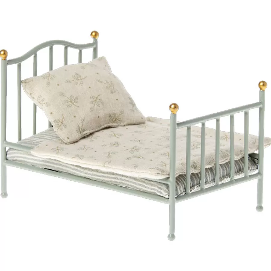 Outlet Metalen Vintage Poppenbed Mouse Mint Poppenhuis Meubeltjes