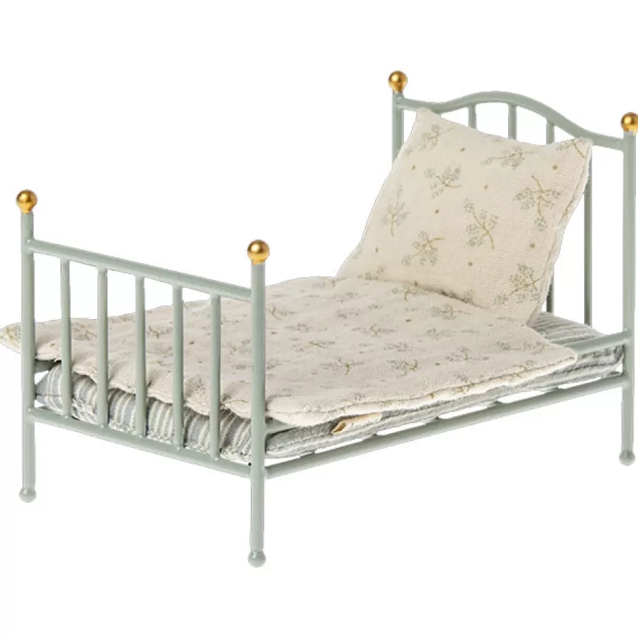 Outlet Metalen Vintage Poppenbed Mouse Mint Poppenhuis Meubeltjes