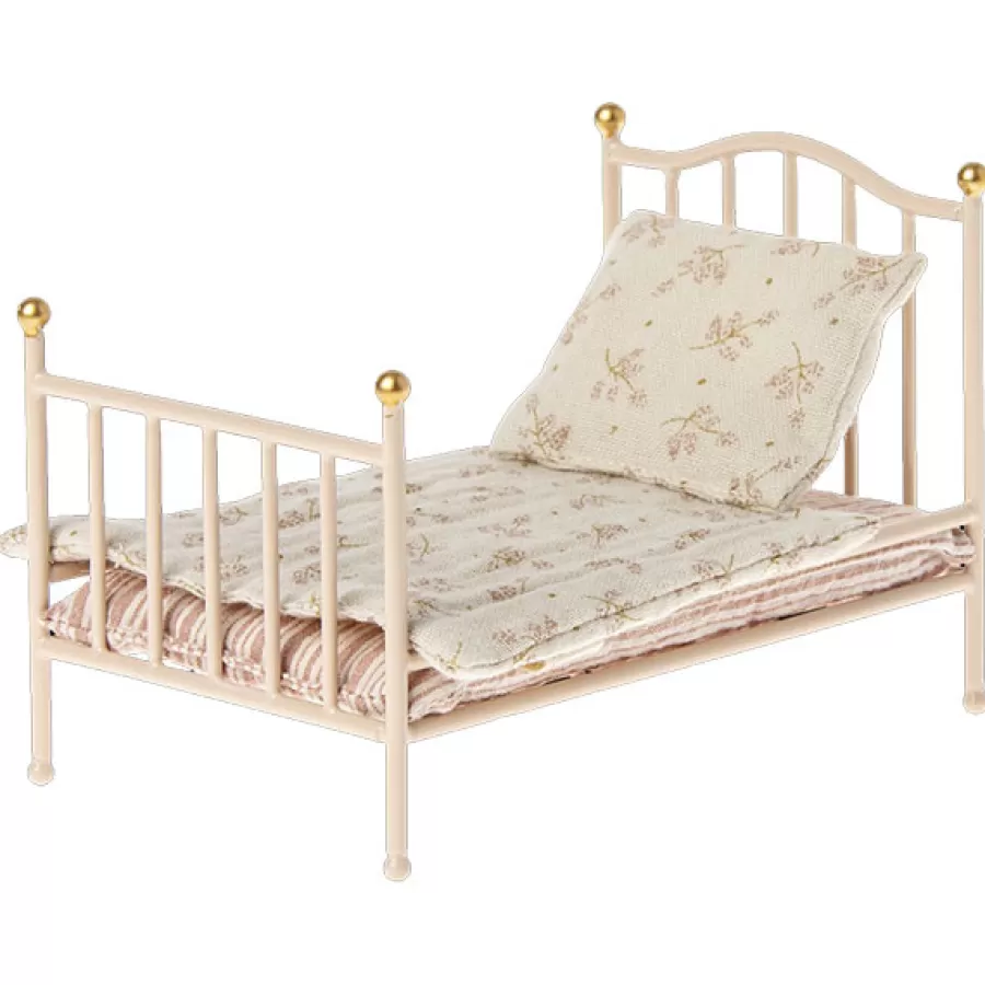 Fashion Metalen Vintage Poppenbed Mouse Rose Poppenhuis Meubeltjes