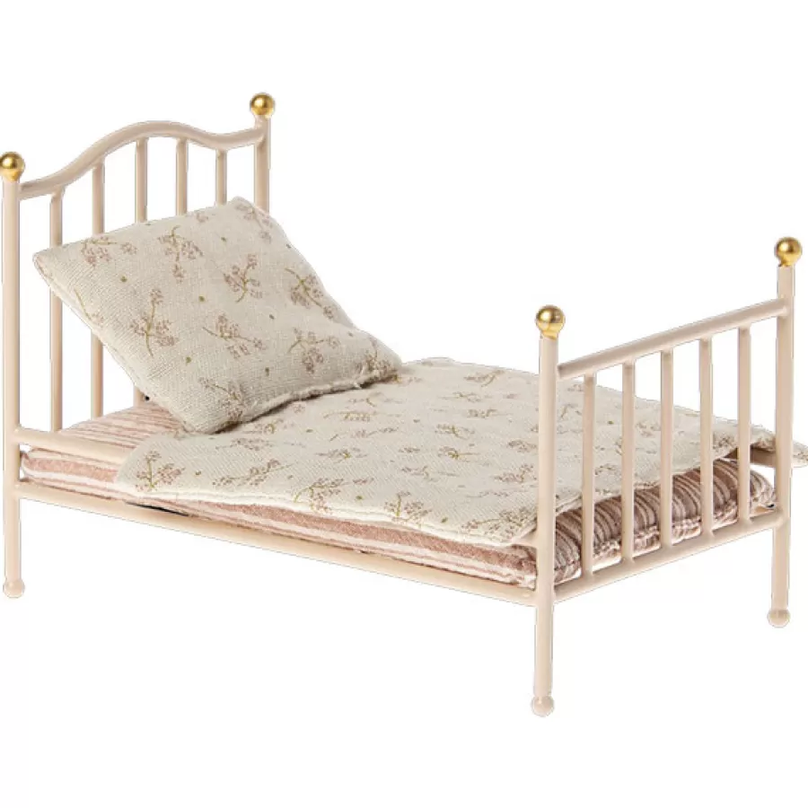 Fashion Metalen Vintage Poppenbed Mouse Rose Poppenhuis Meubeltjes