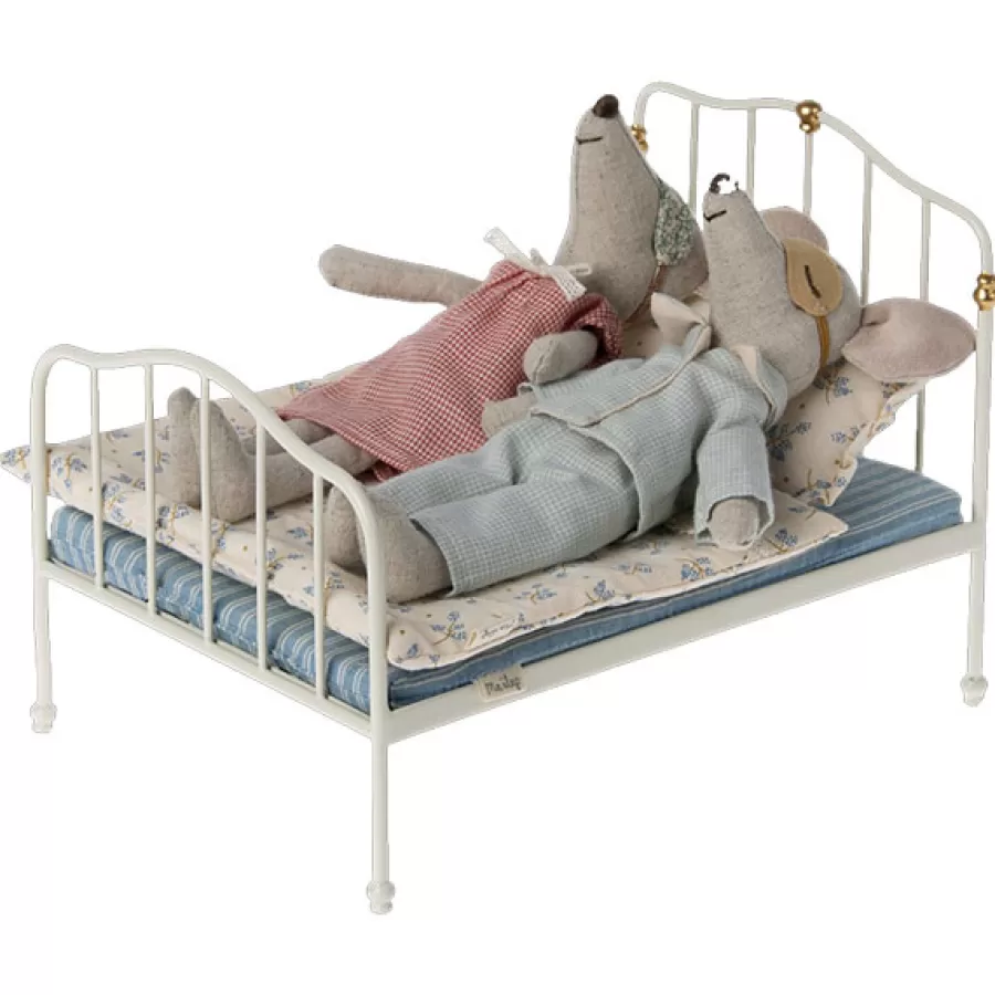 Clearance Tweepersoons Poppenbed Mouse Off White Poppenhuis Meubeltjes