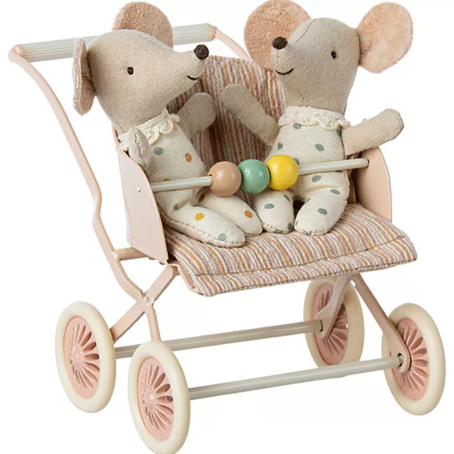 Shop Wandelwagen Baby Muisjes Rose Poppenhuis Meubeltjes