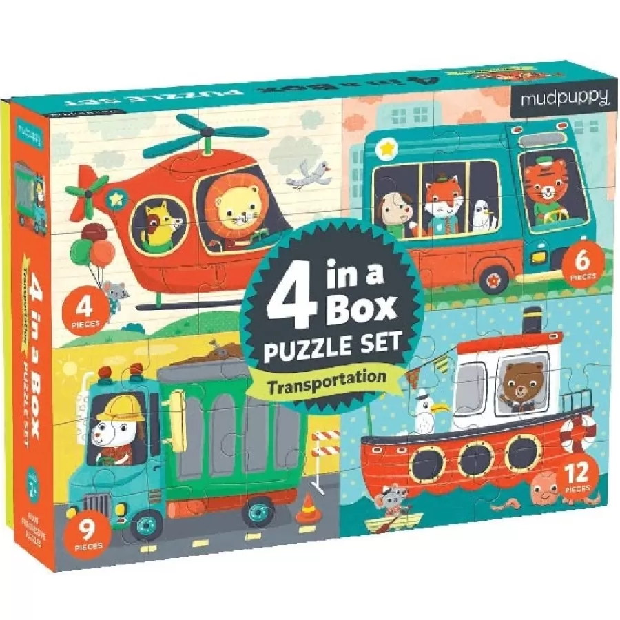 New 4 Puzzels Transport 4-6-9-12St Legpuzzels