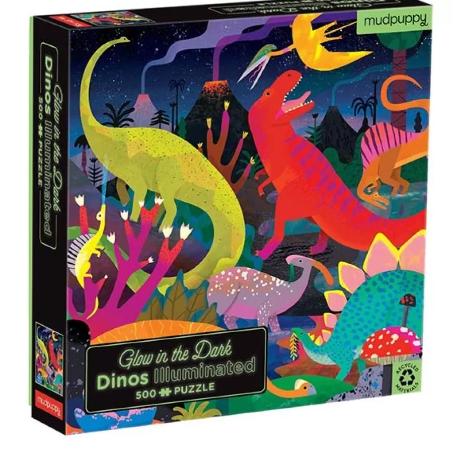 Clearance Glow-In-The-Dark Puzzel Dinosaurussen 500St Legpuzzels