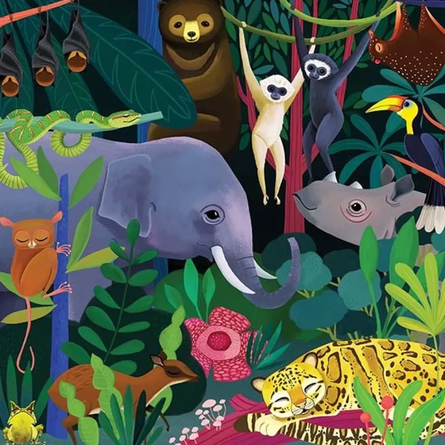 Clearance Glow-In-The-Dark Puzzel Jungle 500St Legpuzzels