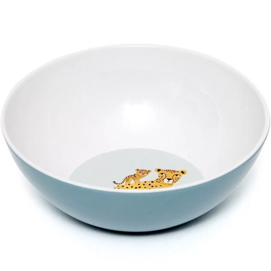 Best - Melamine Kom - Luipaard - Aqua Mint Kinderbordjes En Kommetjes