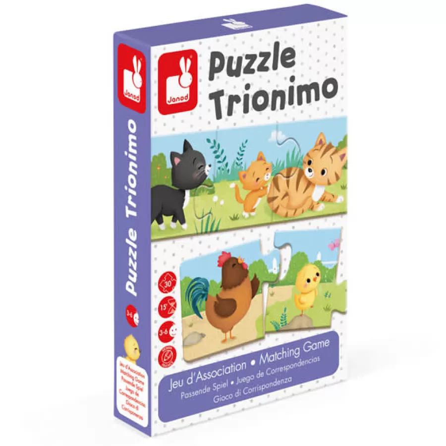 Discount Puzzel - Trionimo Dieren - Associatiespel - Janod +3Jr Legpuzzels