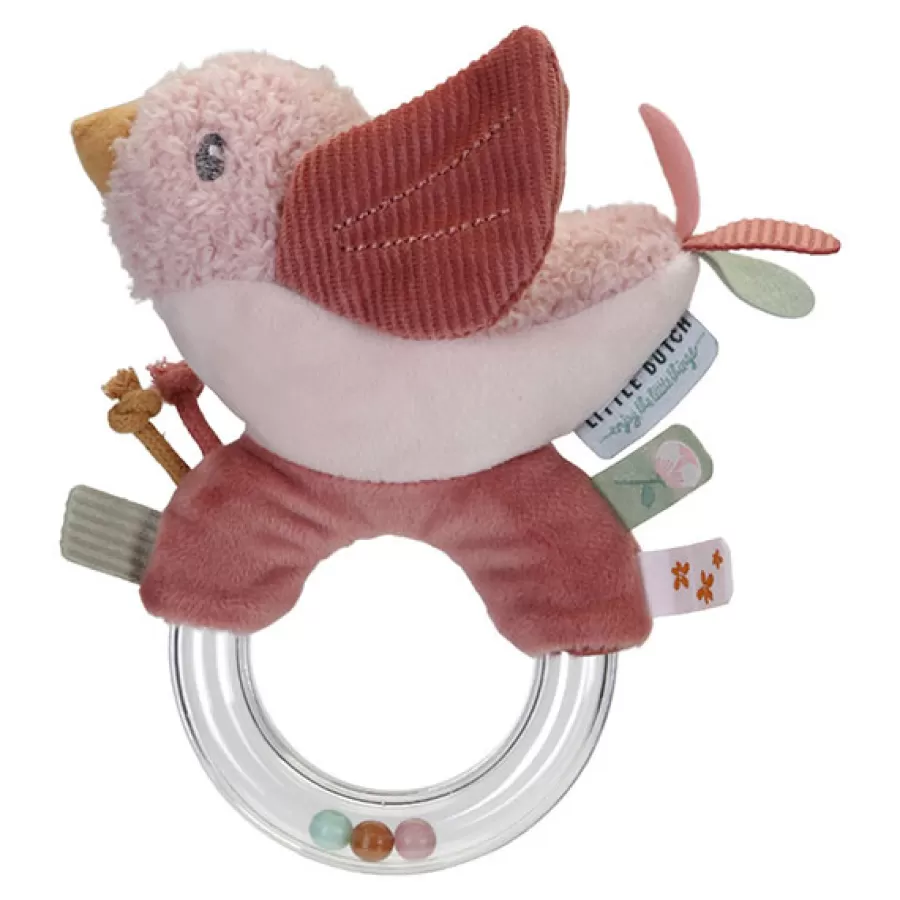 Clearance Ringrammelaar Vogel Flowers & Butterflies - Baby Speelgoed