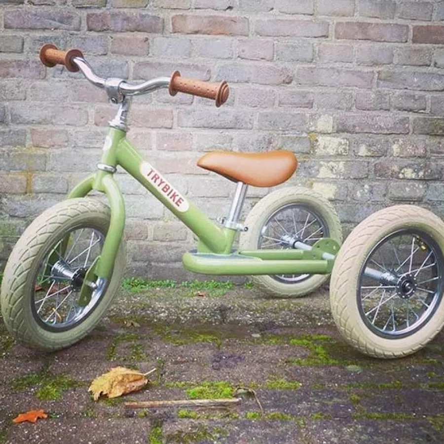 Online Trybike Steel 2-In-1 Loopfiets Vintage Groen Loopfietsen