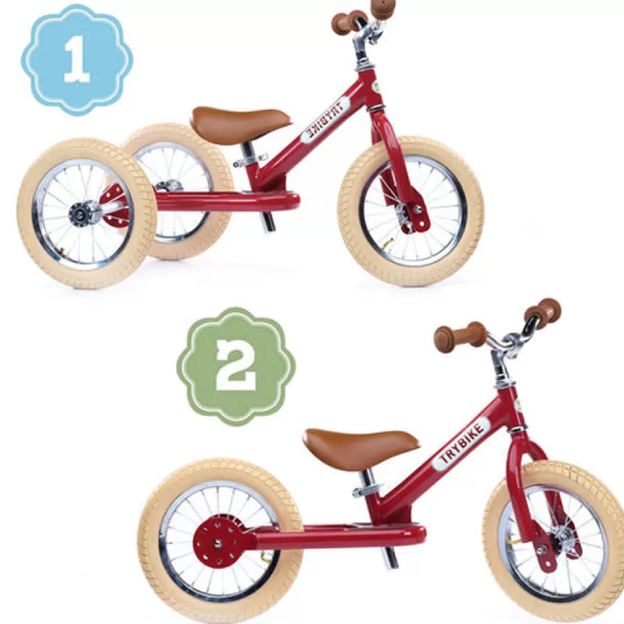 Outlet Trybike Steel 2-In-1 Loopfiets Vintage Rood Loopfietsen