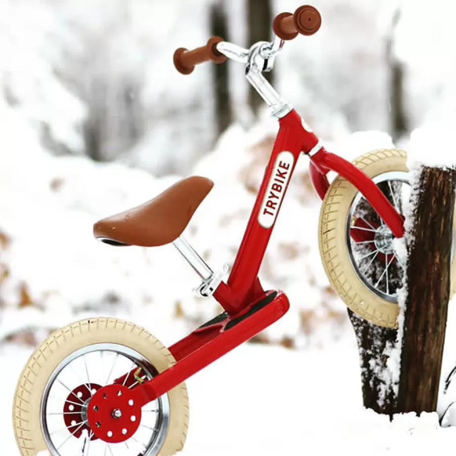 Clearance Trybike Steel Loopfiets Vintage Rood Loopfietsen